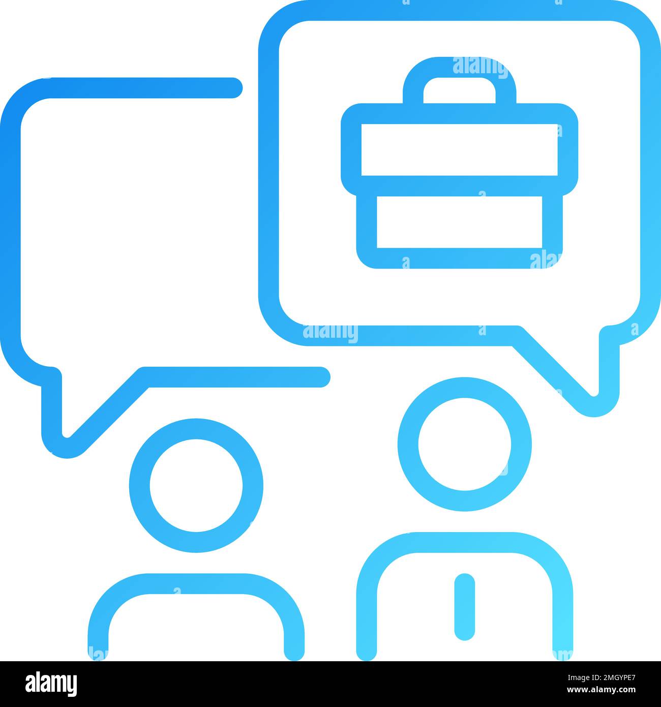 Job interview pixel perfect gradient linear vector icon Stock Vector