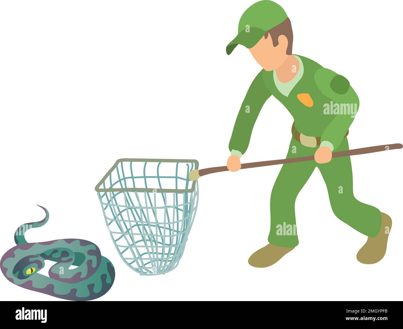 Man big catching net Stock Vector Images - Alamy