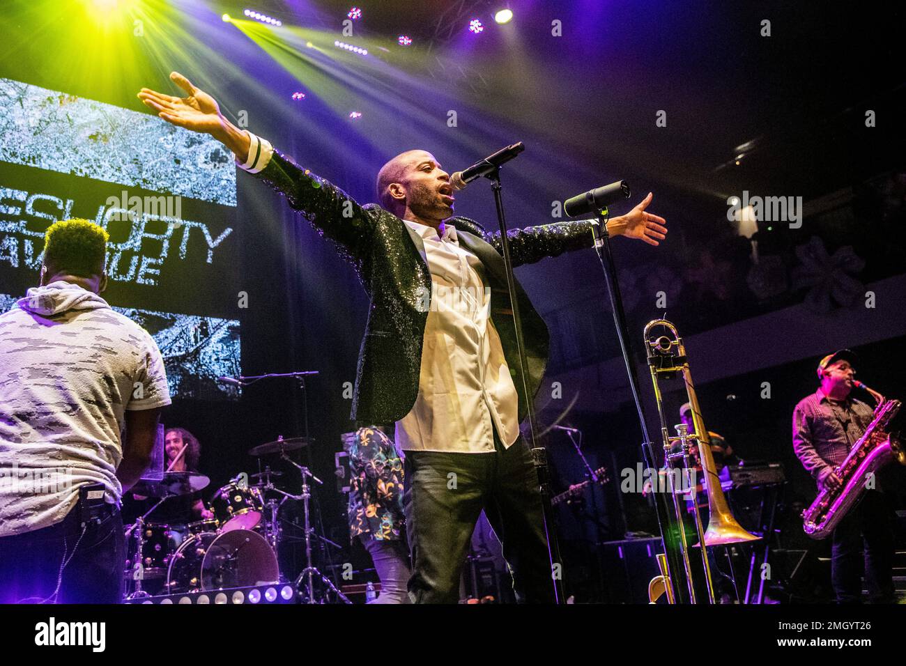 Trombone Shorty of Trombone Shorty and The Orleans Avenue performs at