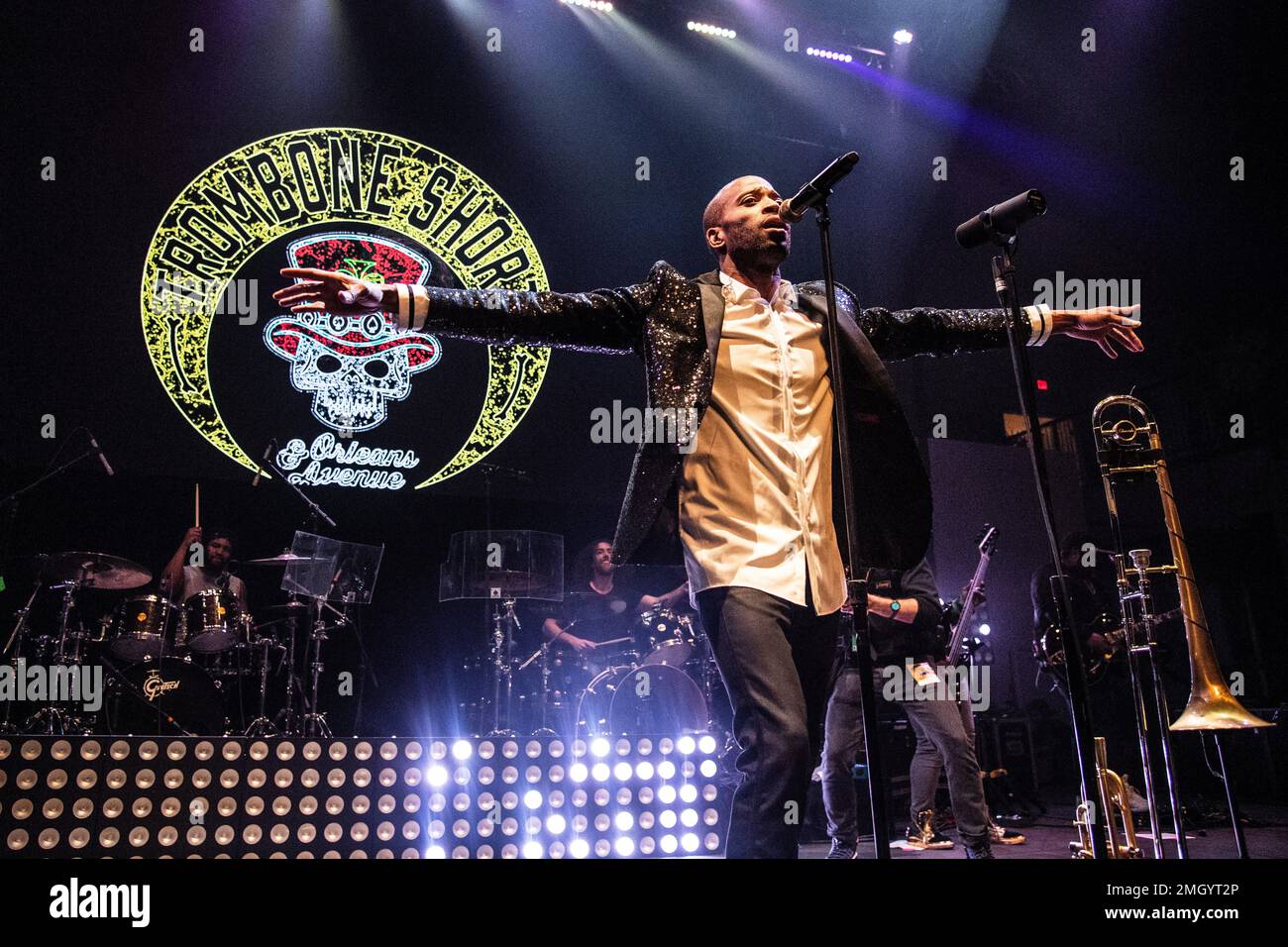 Trombone Shorty of Trombone Shorty and The Orleans Avenue performs at