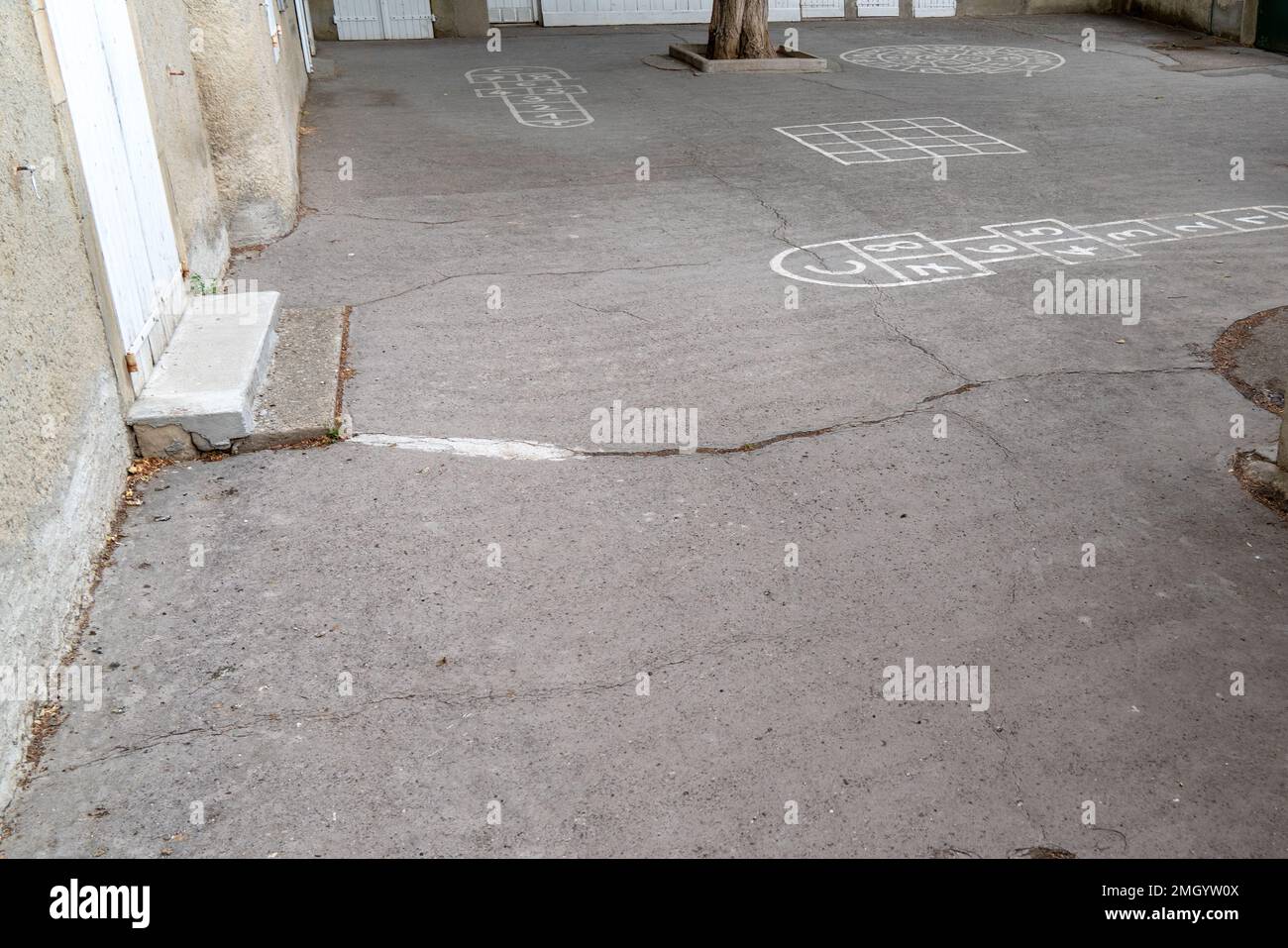 Preschool School Building Exterior Playground Stock Photo Alamy