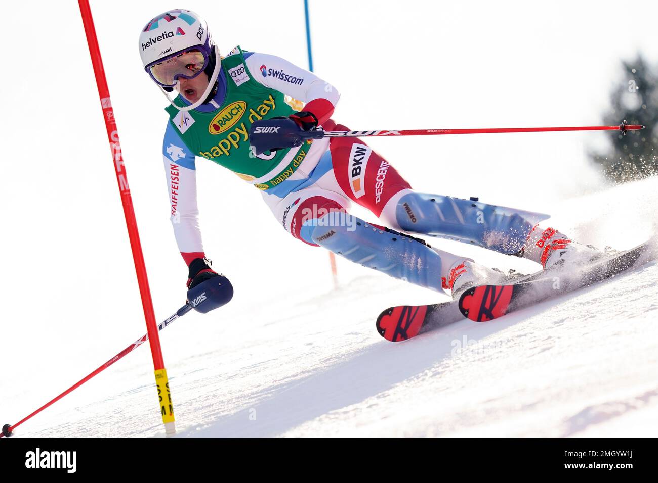 Switzerland s Marc Gisin speeds down the course during an alpine