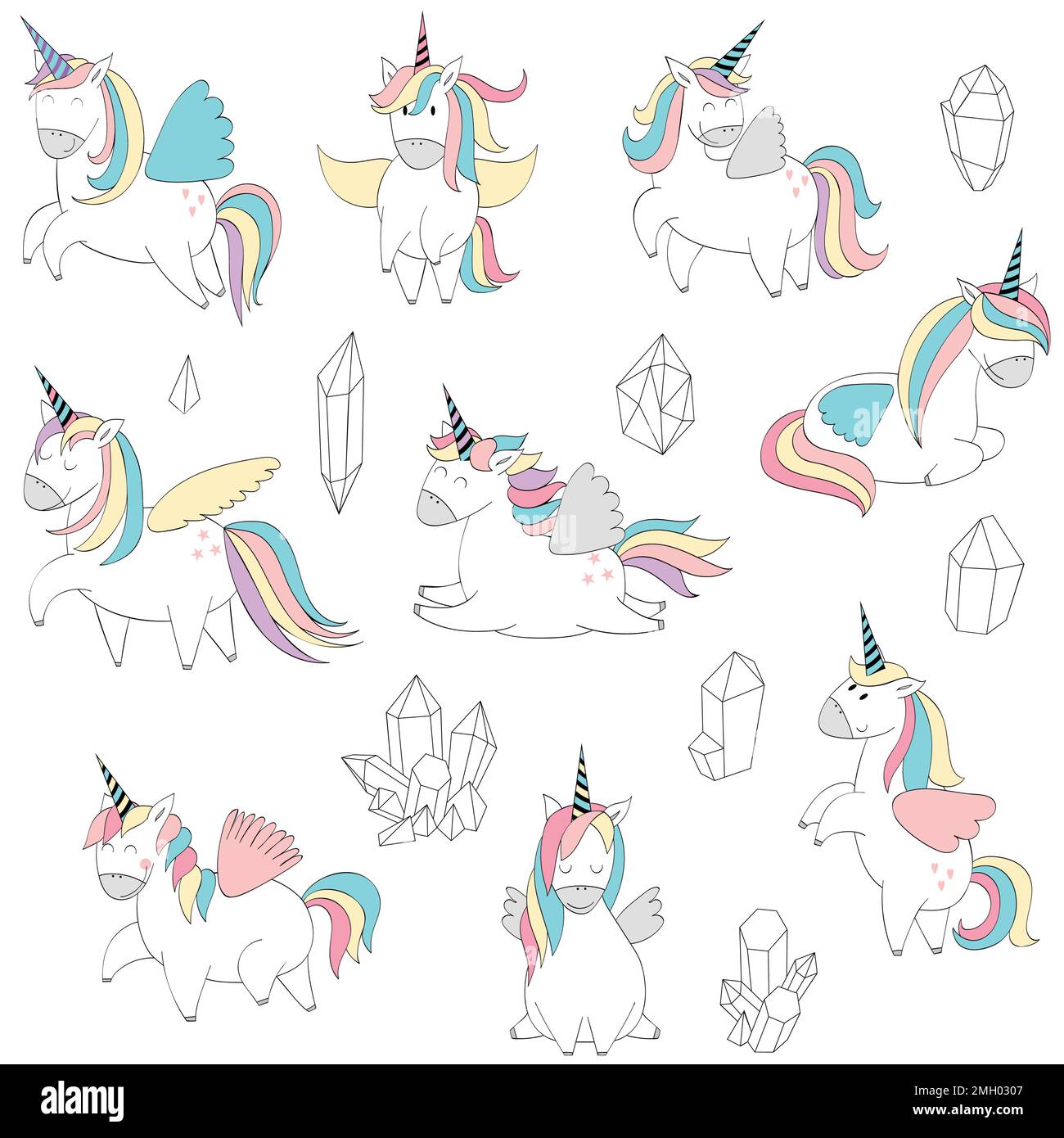 Vector cute unicorns Stock Vector Image & Art - Alamy