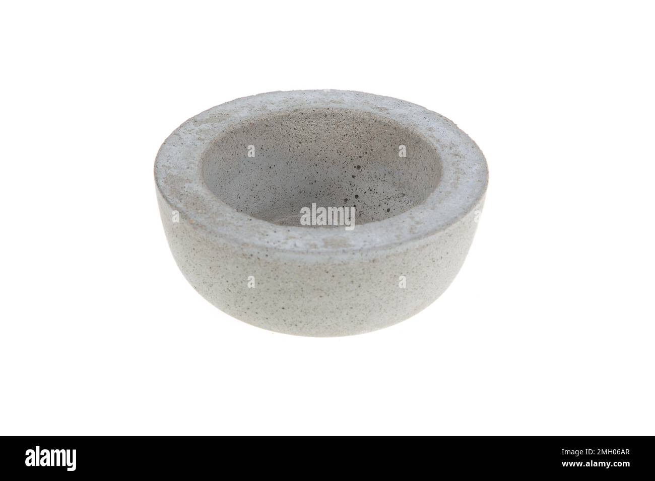 Cement round pot for home decoration plant in white background in diy