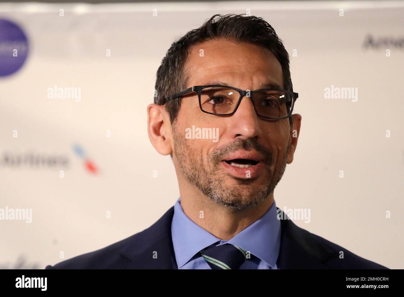 Alaska Airlines President Ben Minicucci speaks at a news conference