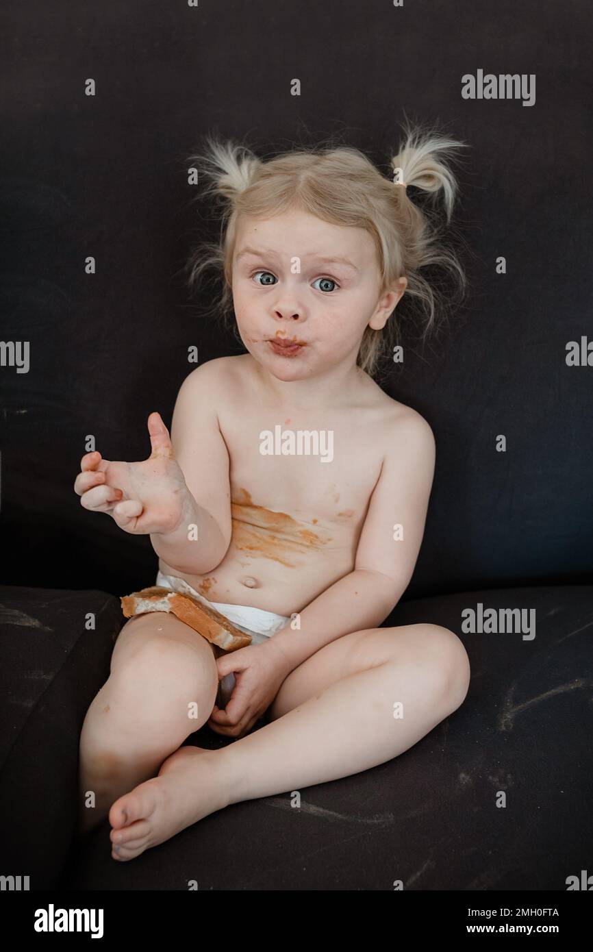 Toddler mess mischief hi-res stock photography and images - Alamy