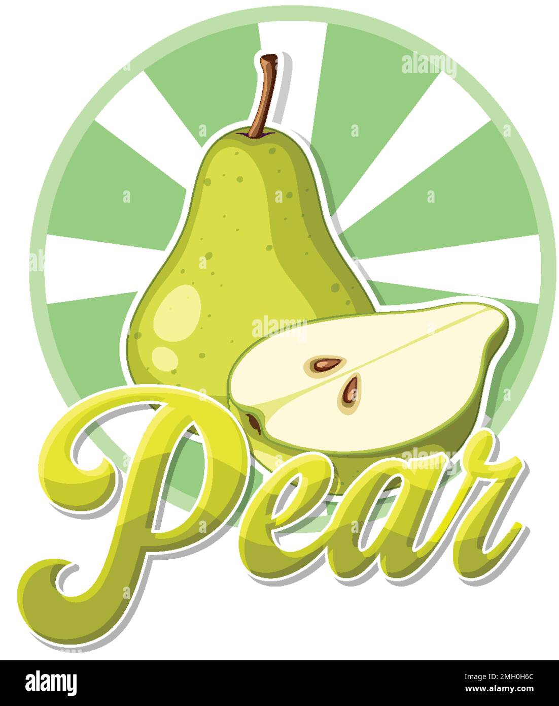 Green pear cartoon logo illustration Stock Vector Image & Art - Alamy