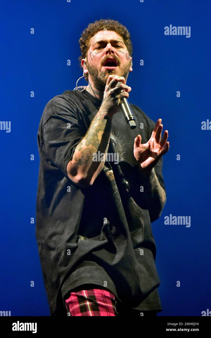 Post Malone performs during the 'Runaway Tour' at the Allstate Arena on