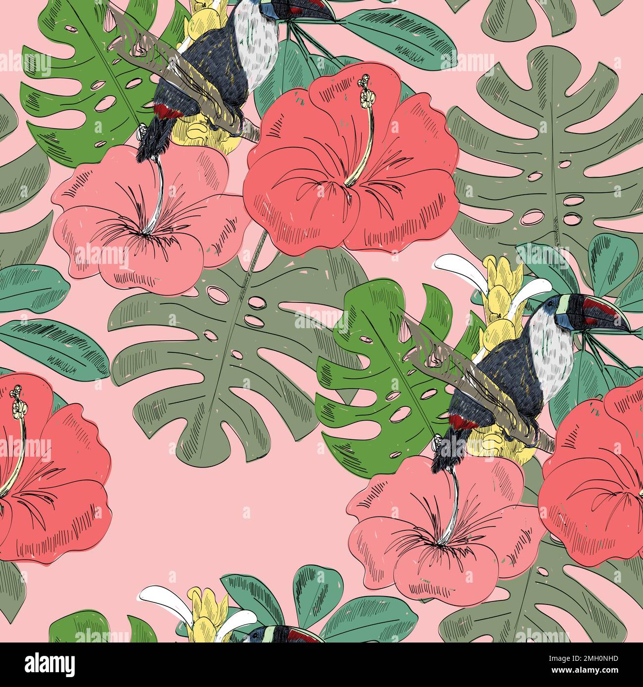 Tropical seamless pattern Stock Vector Image & Art - Alamy