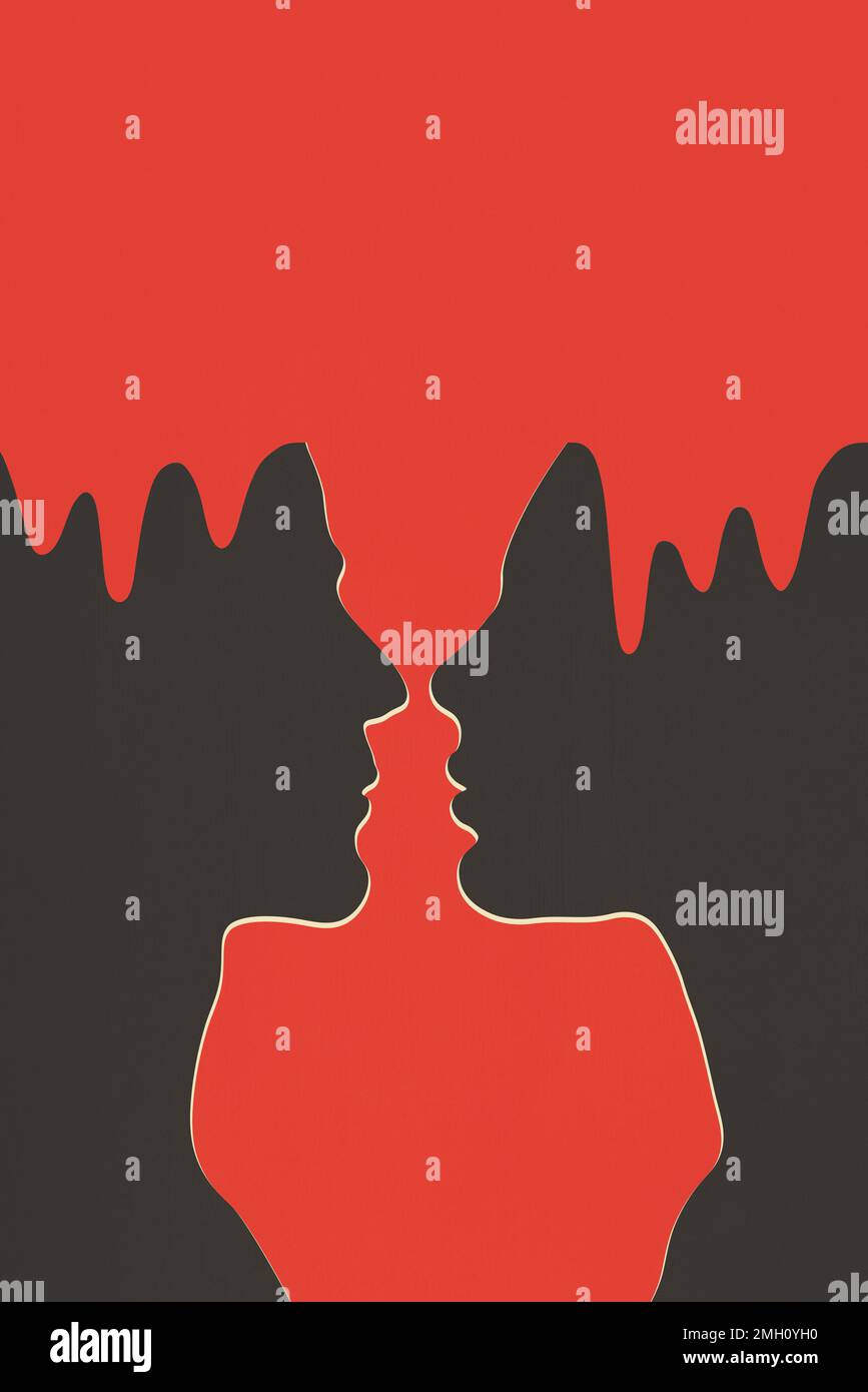 Illustration of a man and a woman Stock Photo - Alamy