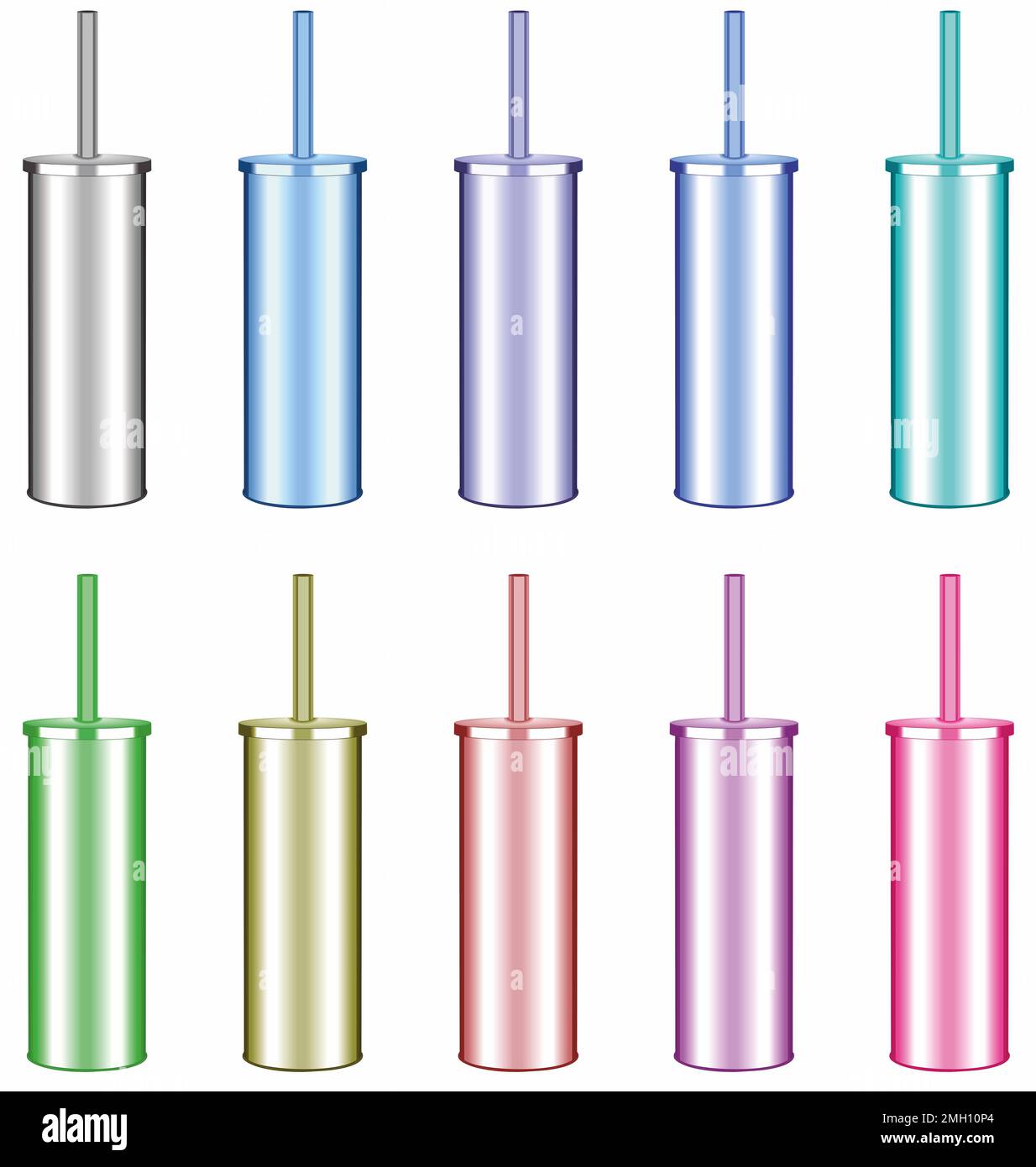 conjunto-de-escobillero-cerrados-varios-colores-stock-photo-alamy