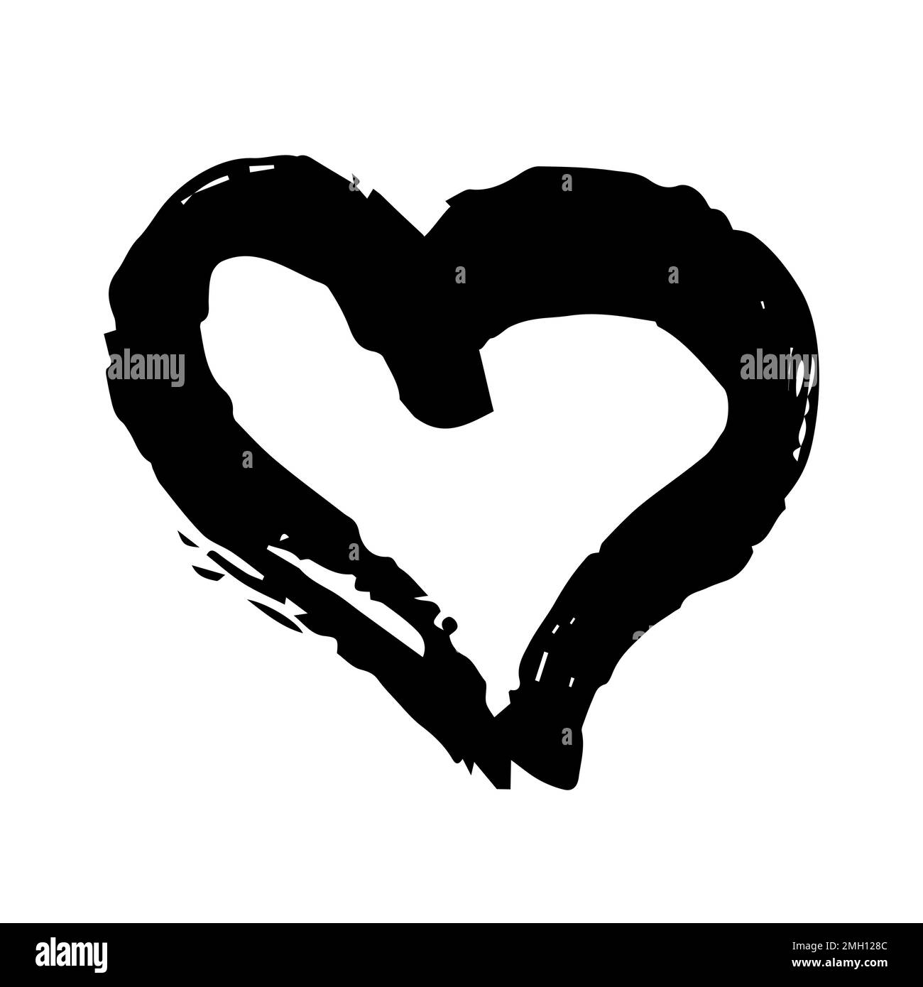 Grunge heart symbol hand painted with brush Stock Vector Image & Art ...