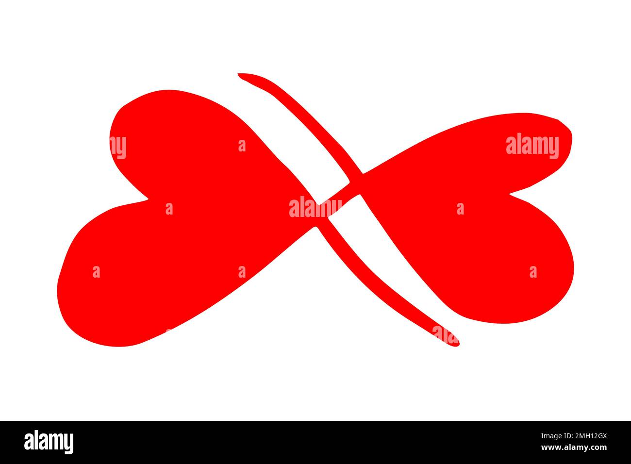 Infinity symbol ink brush stroke isolated on white background Stock Vector