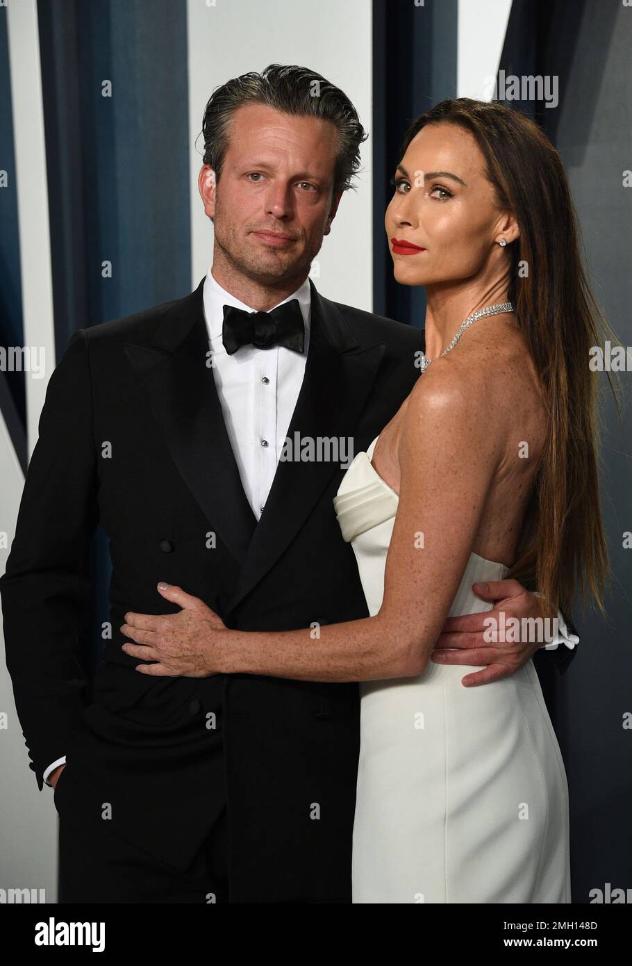 Addison O'Dea, right, and Minnie Driver arrive at the Vanity Fair Oscar