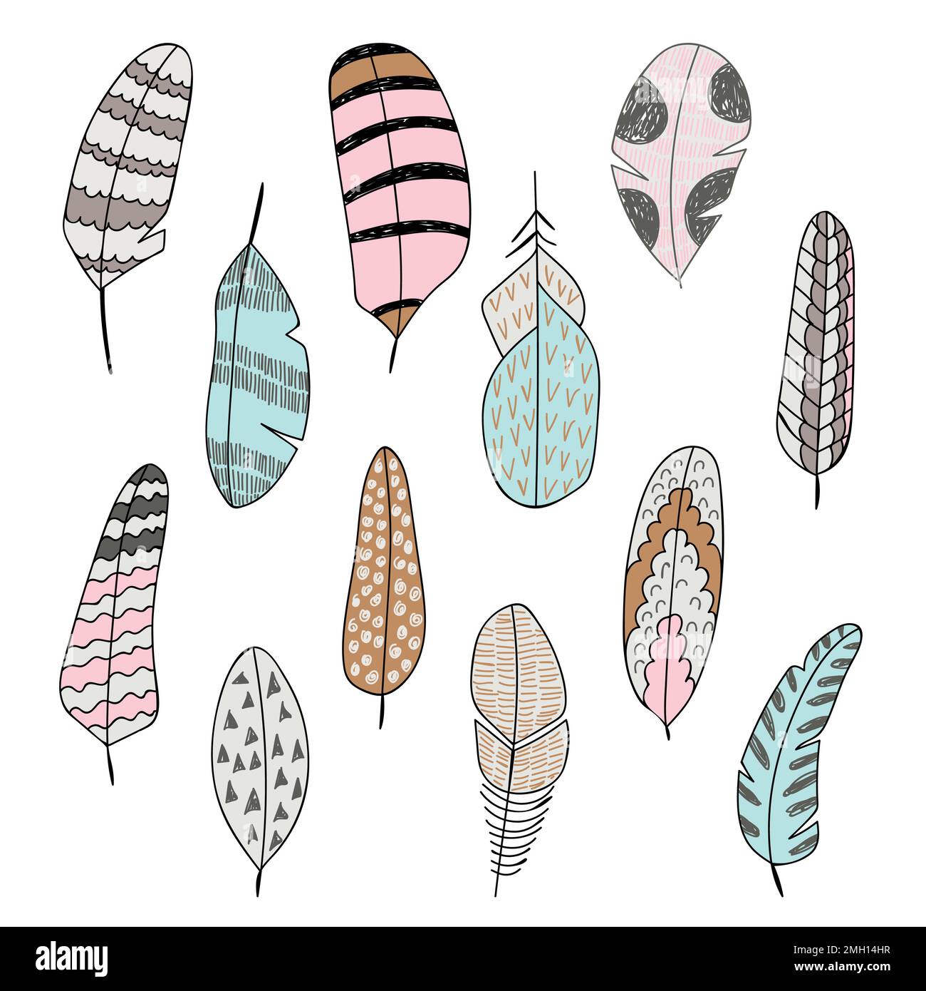 set of feathers Stock Vector Image & Art - Alamy
