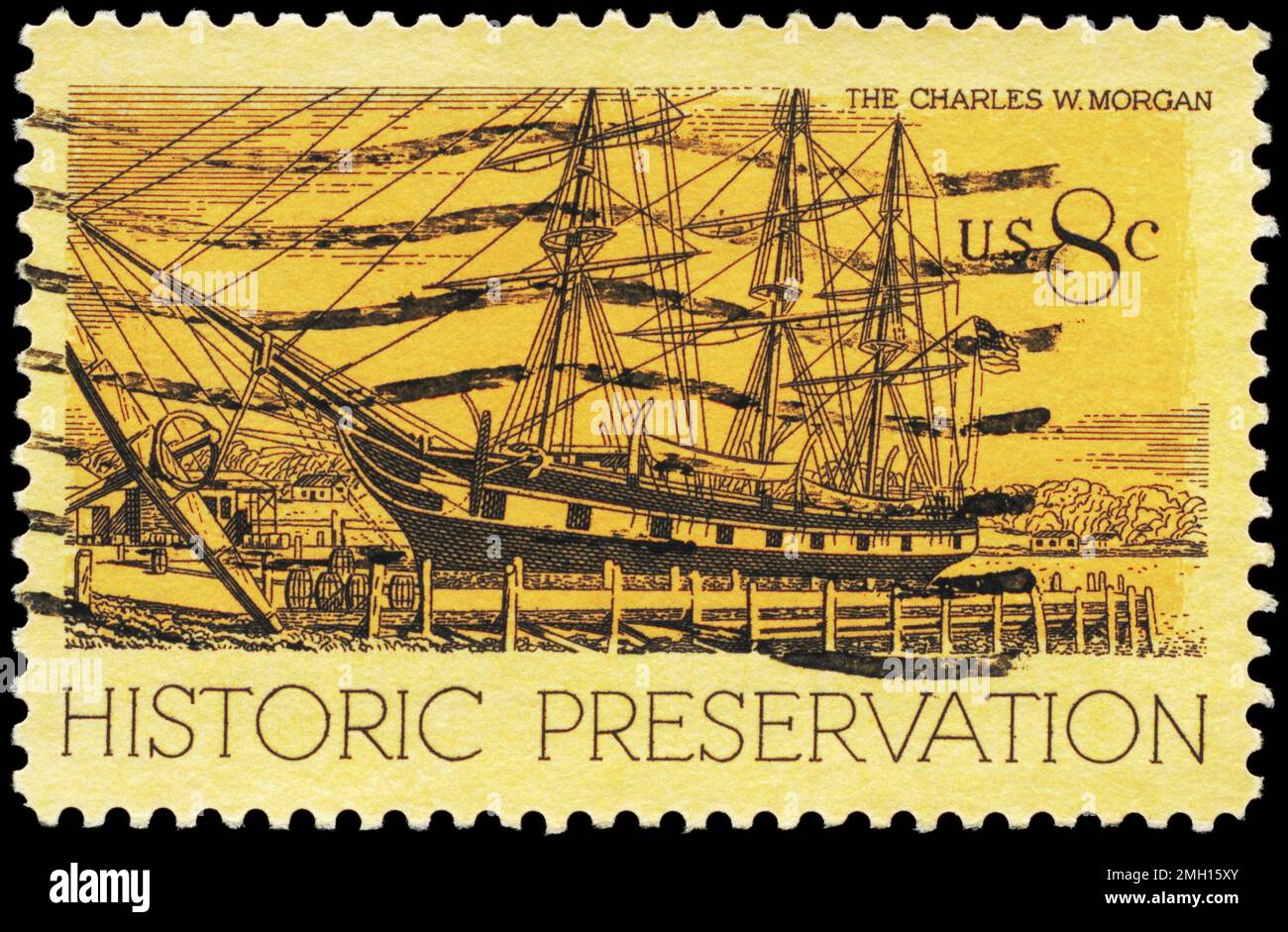 USA CIRCA 1971 A Stamp printed in USA shows the Whaling Ship Charles