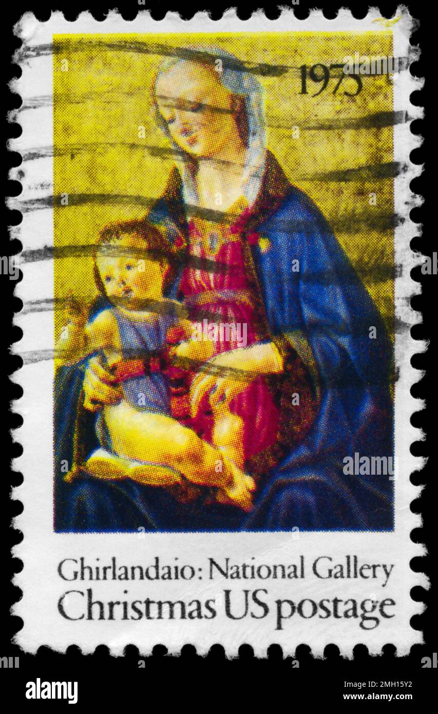 Us postage stamp christmas madonna child hi res stock photography