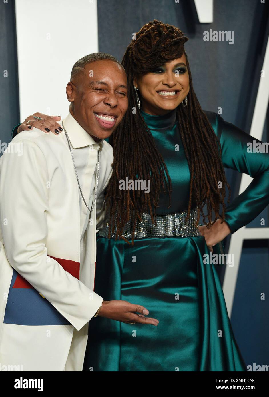 Lena Waithe, left, and Ava DuVernay arrive at the Vanity Fair Oscar