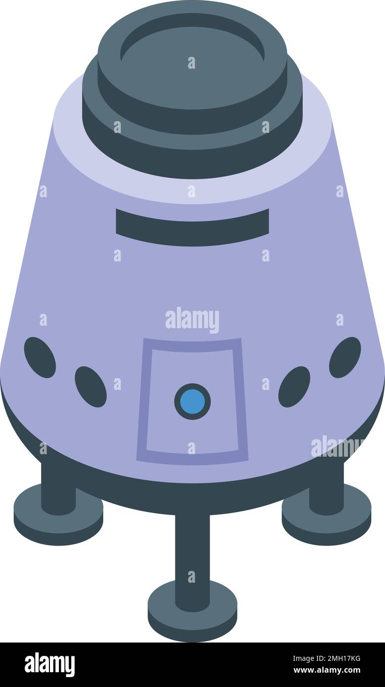 Astronaut spaceship icon isometric vector. Space colonization. Mars planet Stock Vector