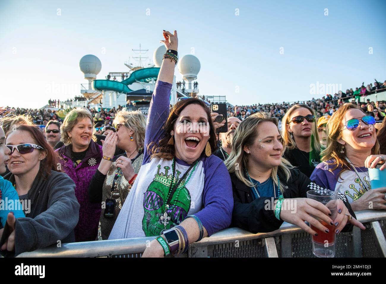 Festival goers are seen on board the Carnival Valor during day one of the  ShipRocked cruise on Saturday, Feb. 1, 2020. (Photo by Amy  HarrisInvisionAP Stock Photo - Alamy