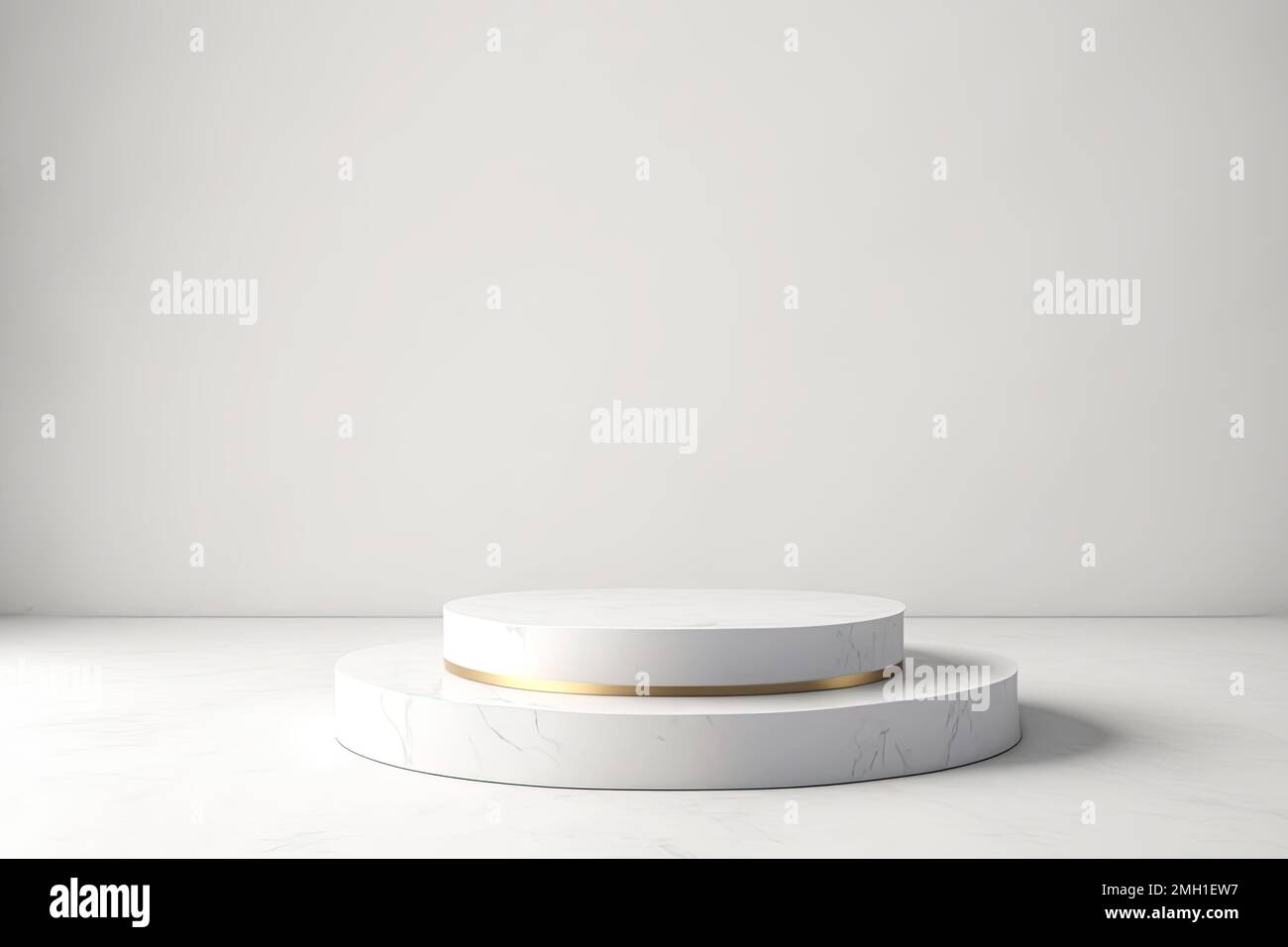 Abstract minimal scene with geometric forms. cylinder marble podium. product presentation. podium, stage pedestal or platform. 3d rendering Stock Photo