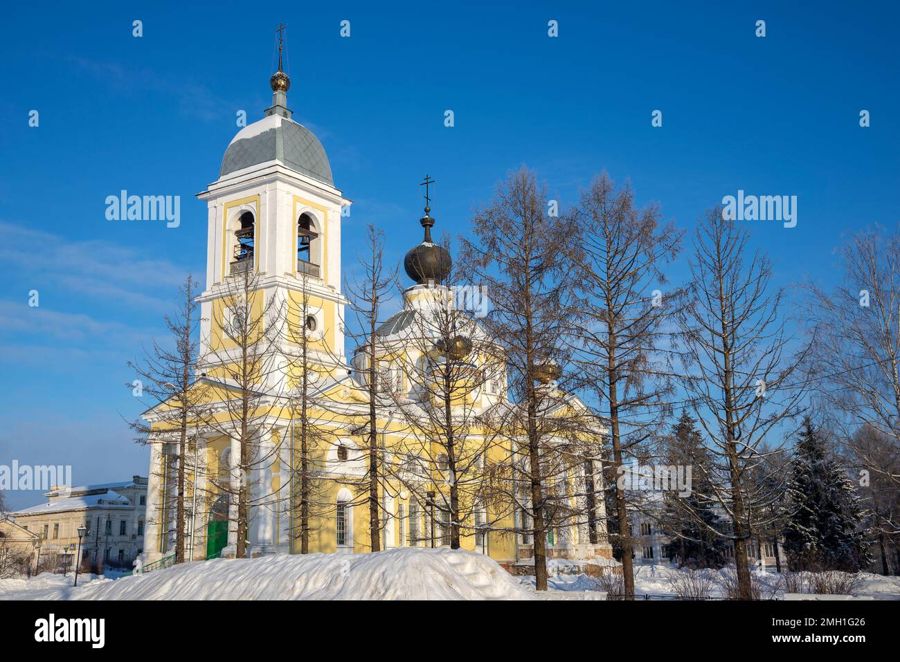 The ancient Cathedral of the Assumption of the Blessed Virgin Mary. Myshkin, Yaroslavl region, Russia Stock Photo