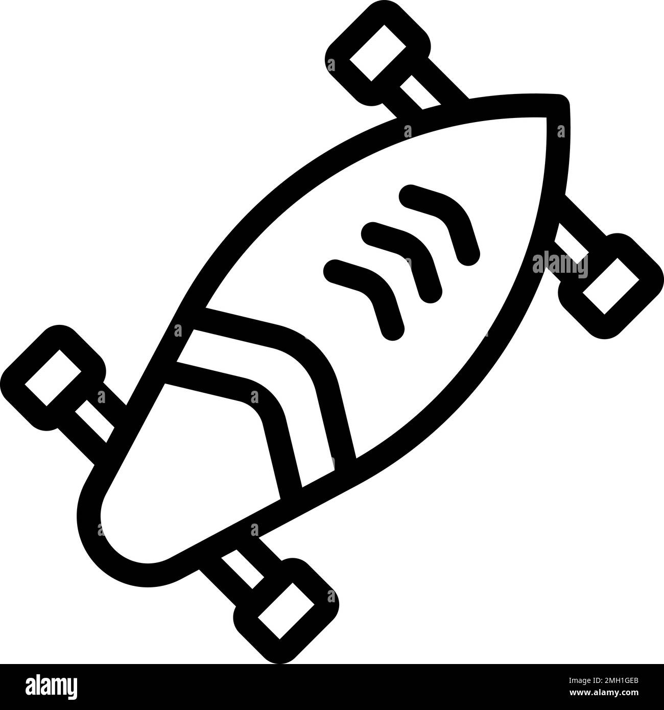 Skateboard icon outline vector. Skate board. Deck texture Stock Vector