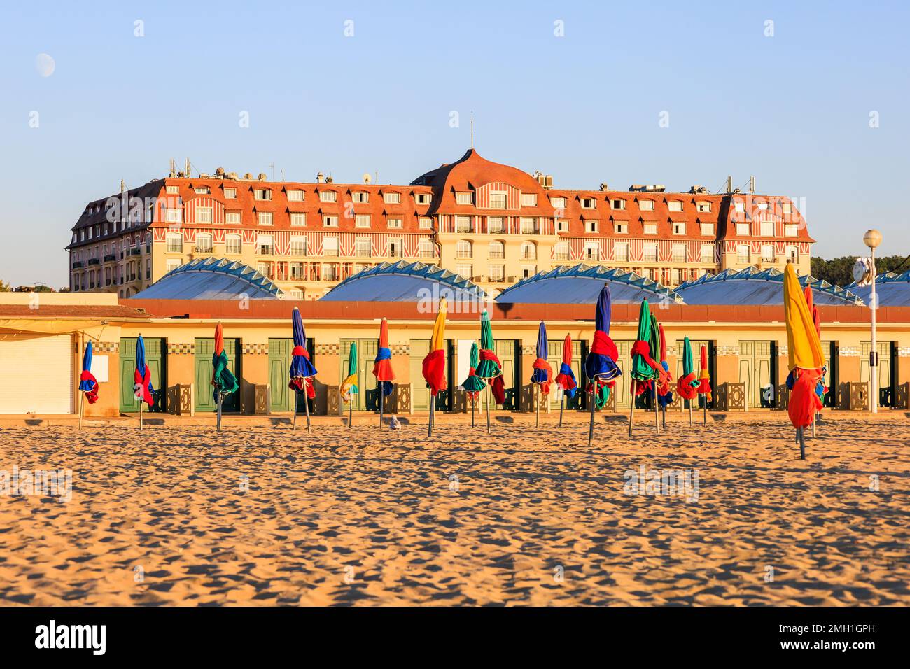 Colorful Umbrellas On The Sand Beach Of Deauville Normandy France Colorful Umbrellas On The Sand Beach Of Deauville Normandy France