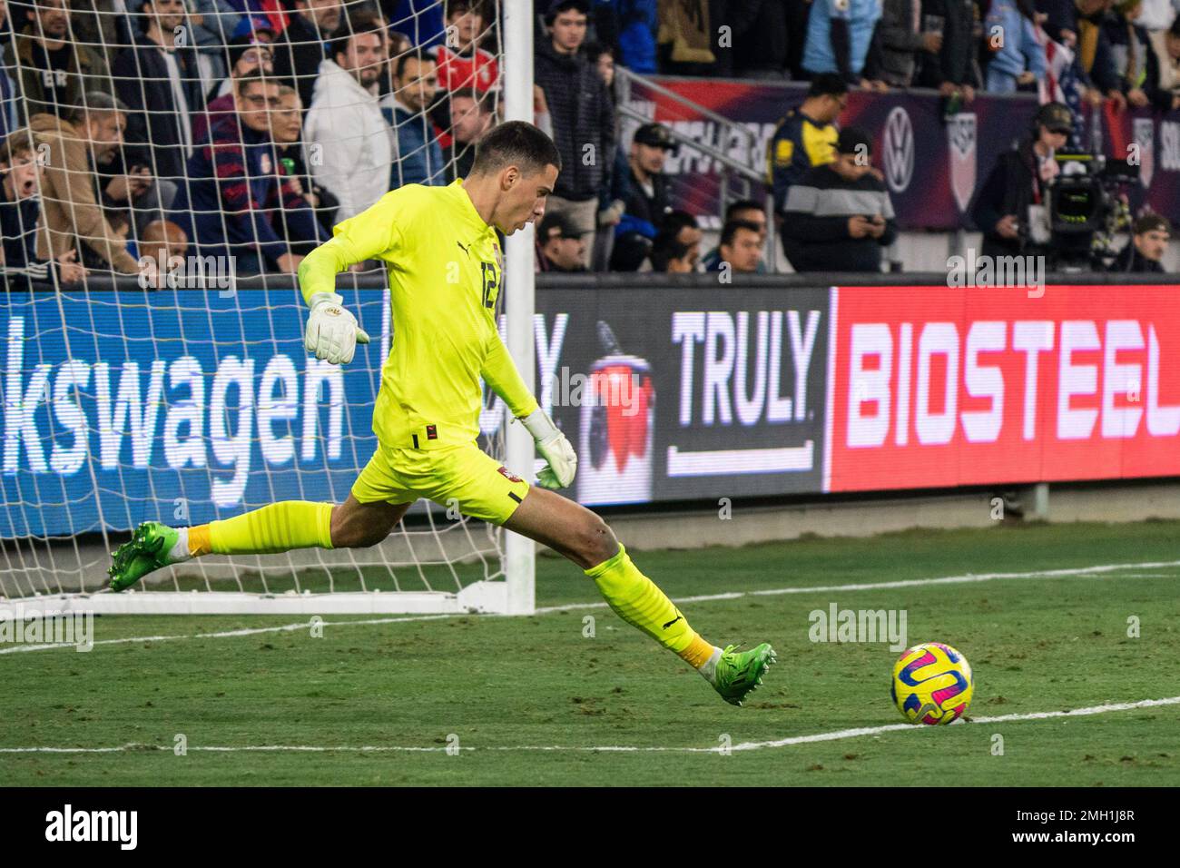 Serbia goalkeeper Dragan Rosić (12) during an international friendly match against the United States of America, Wednesday, January 25, 2023, at BMO S Stock Photo