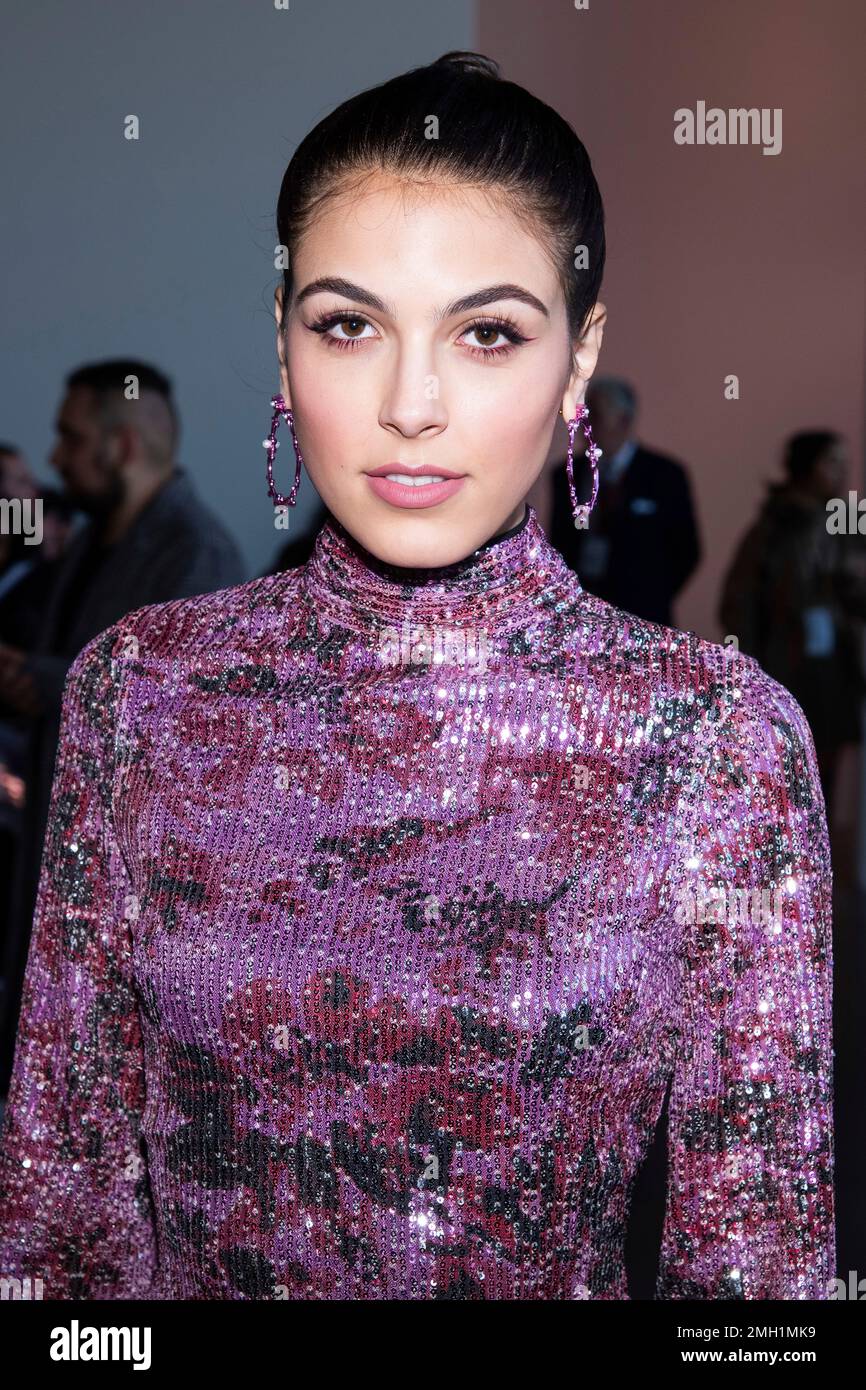 Jena Rose attends the Badgley Mischka fashion show at Spring Studios