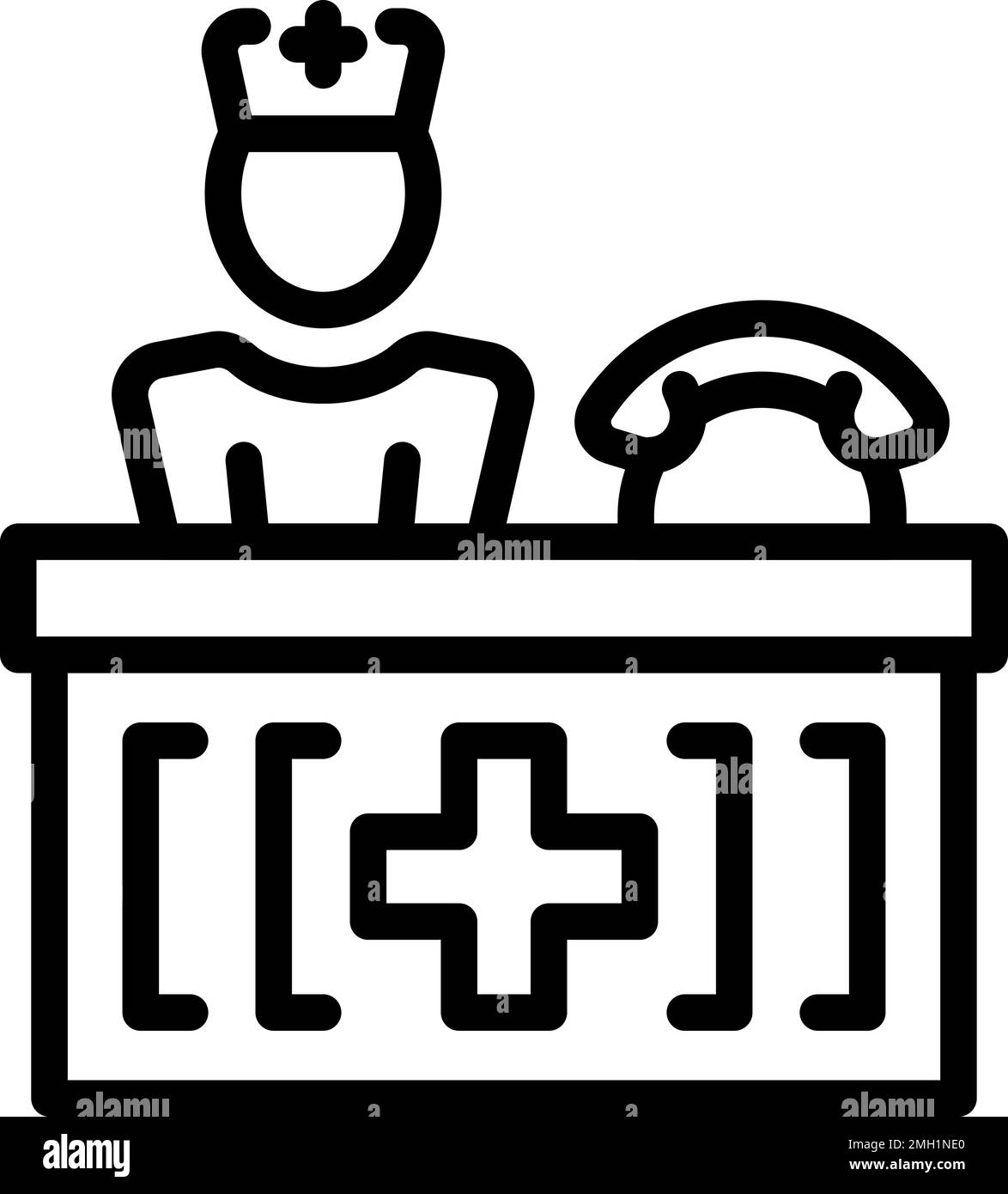 Hospital reception icon outline vector. Emergency room. Clinic office 