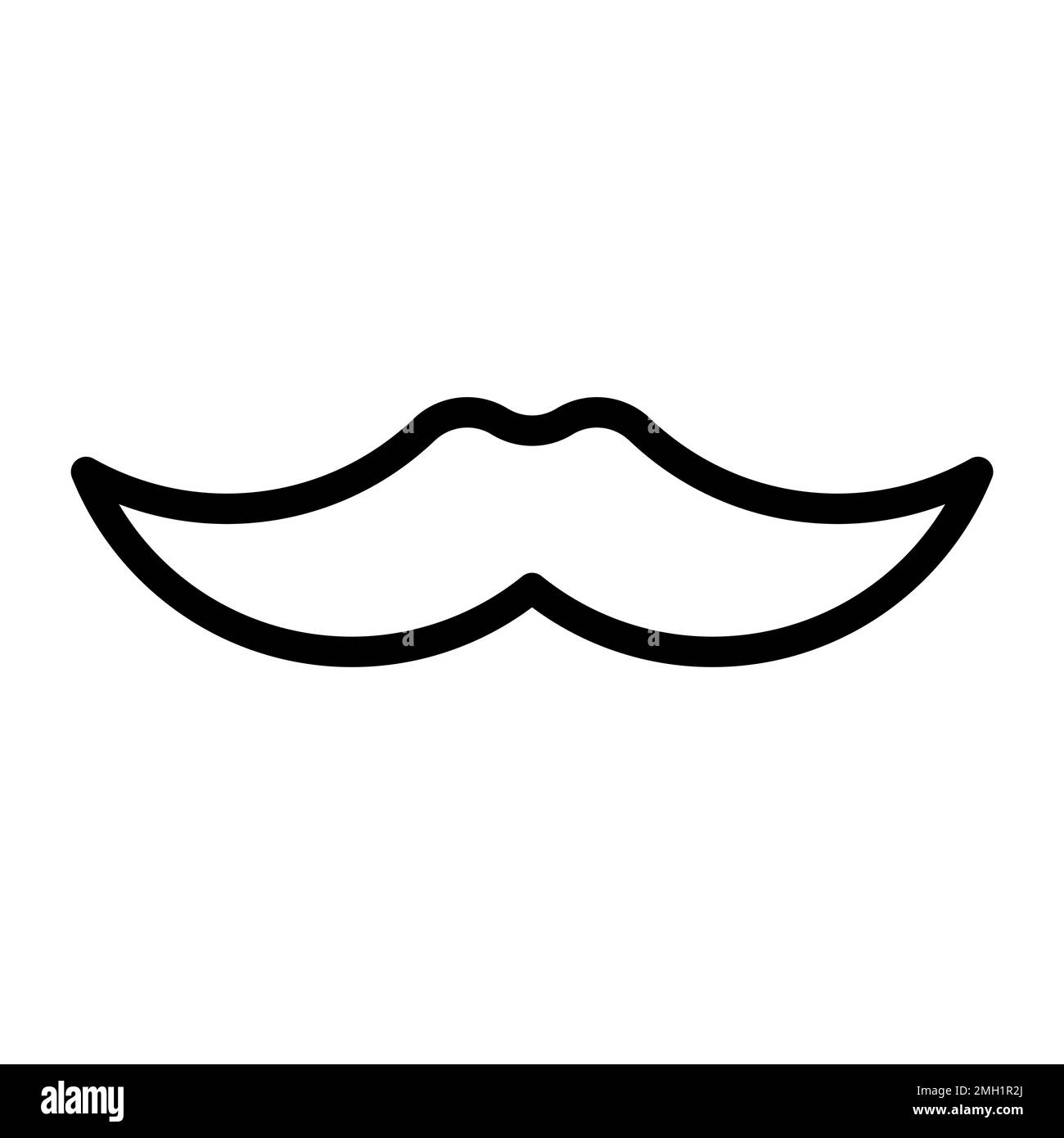 Mustache man icon line isolated on white background. Black flat thin