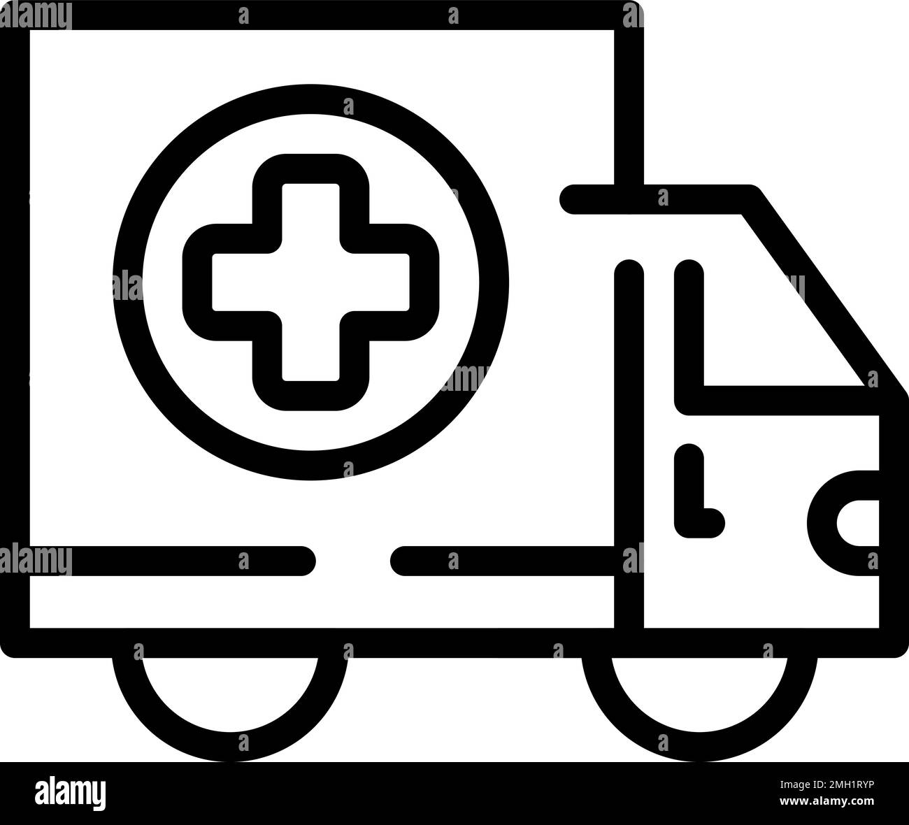 Medical truck icon outline vector. Clinic health. Emergency room Stock Vector