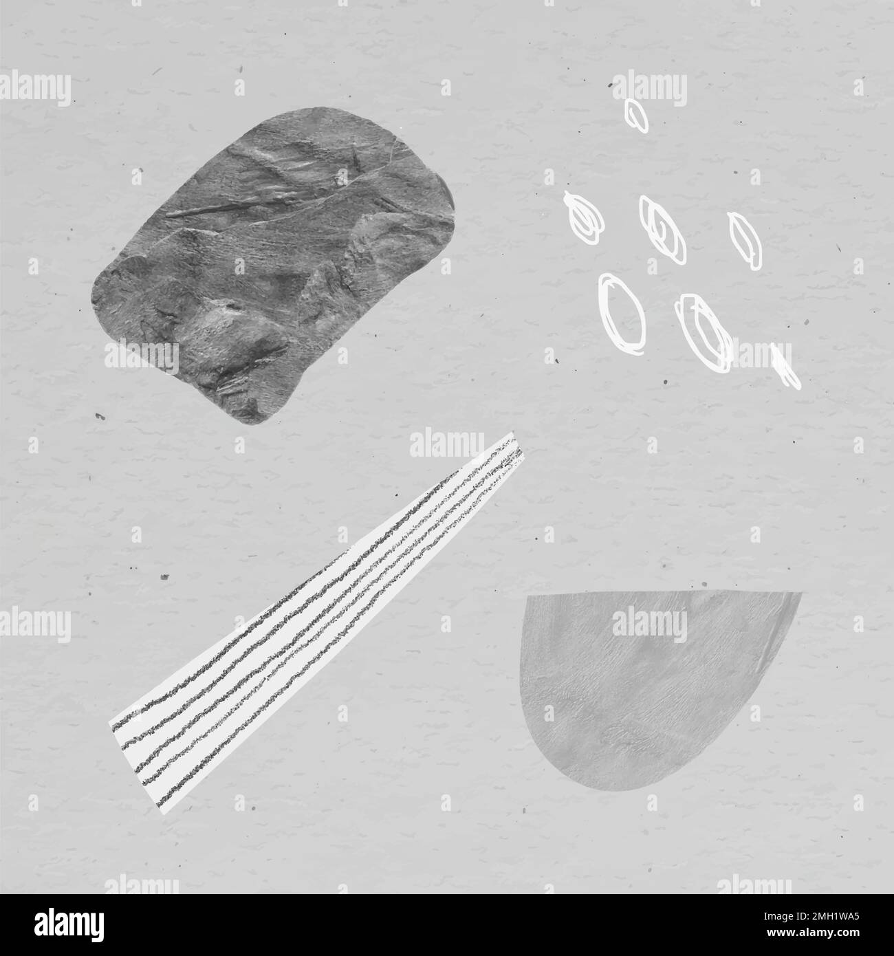 Scribble strokes and gray stone textures design element collection vector Stock Vector