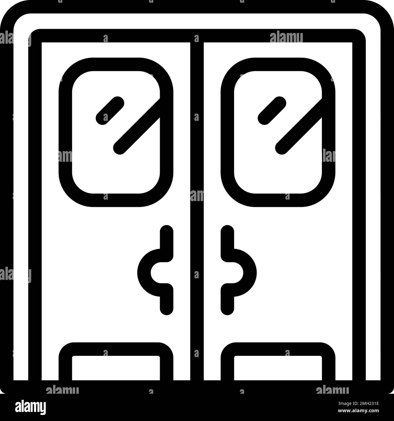 Door enter icon outline vector. Wood door. Interior lock Stock Vector