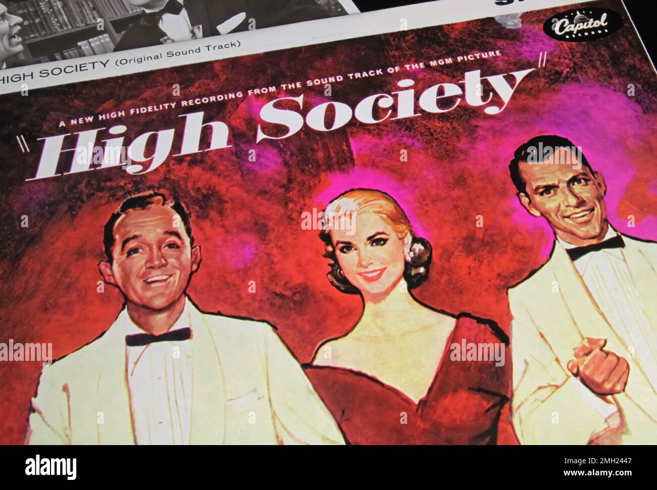 Viersen, Germany - January 1. 2023: Closeup of isolated vinyl record cover of musical film movie High Society from 1956 Stock Photo