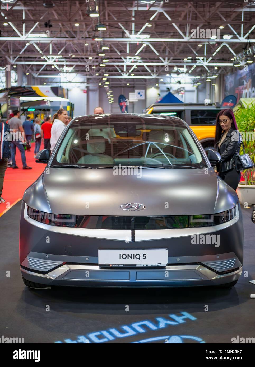 Bucharest, Romania - 10.07.2022: Close up detail front view with the ...