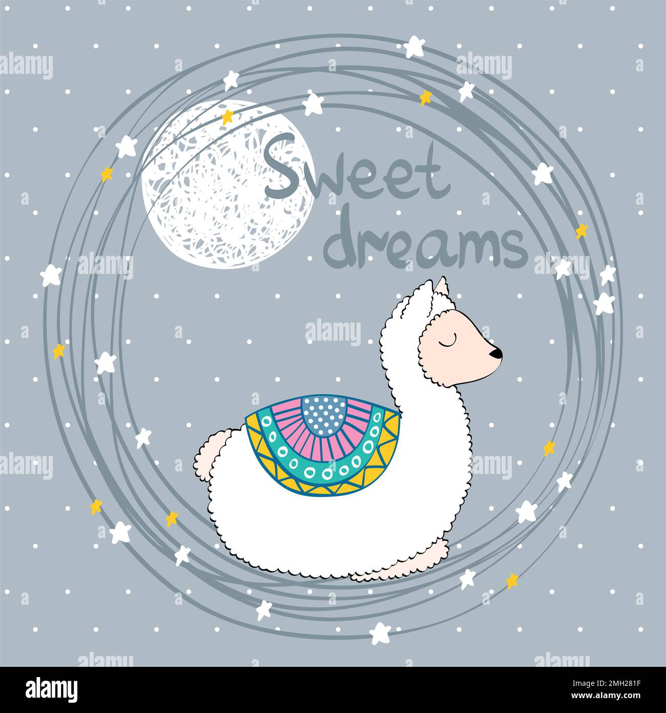 Vector sleeping llama Stock Vector Image & Art - Alamy