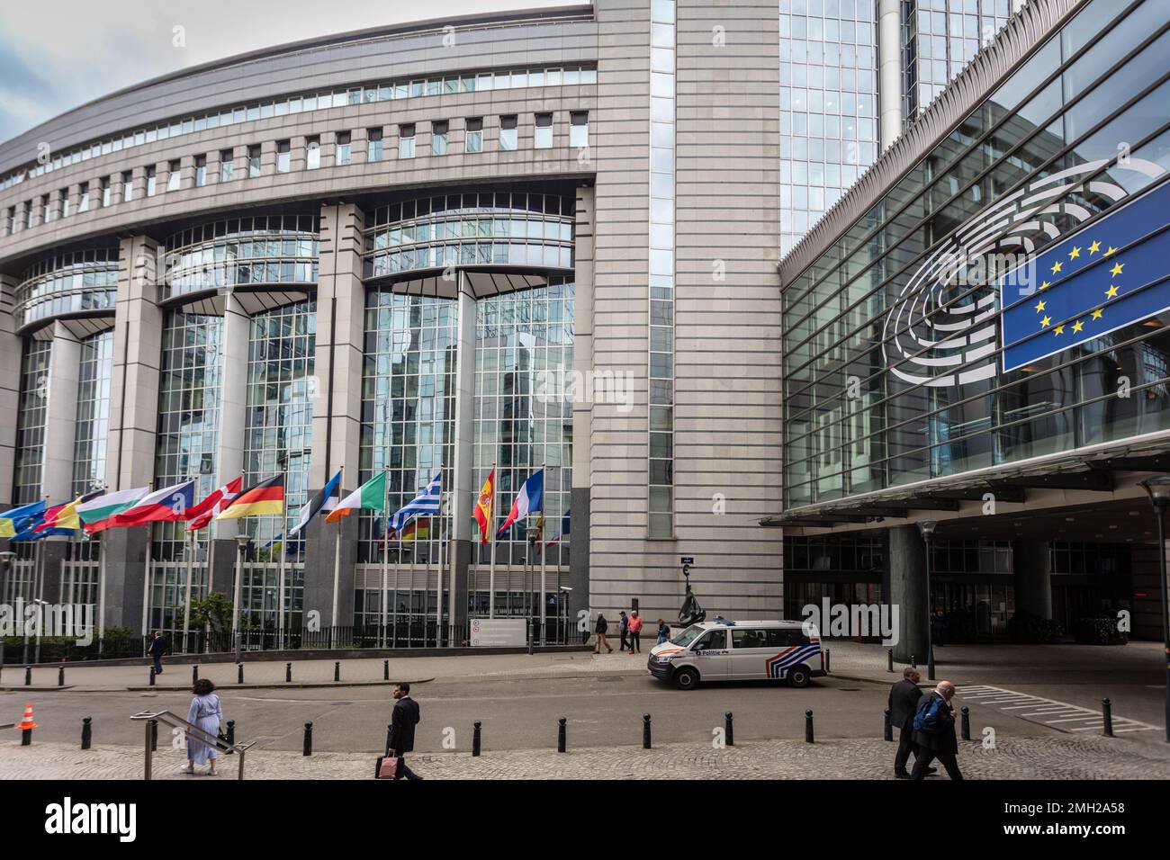European Parliament in Brussels, the legislative Chamber of the European Union. Belgium. Stock Photo
