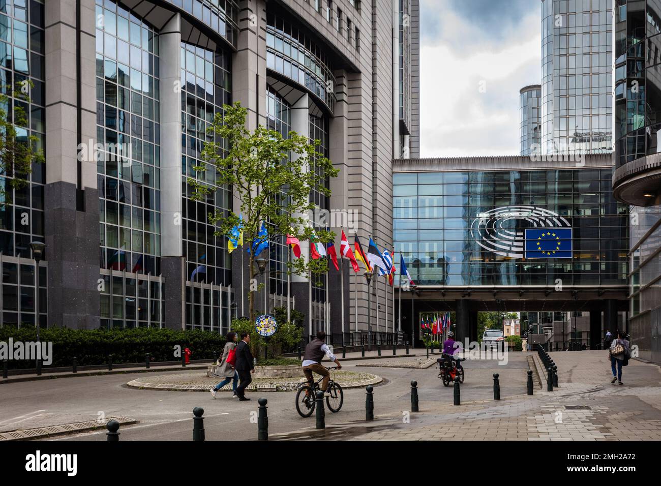 European Parliament in Brussels, the legislative Chamber of the European Union. Belgium. Stock Photo