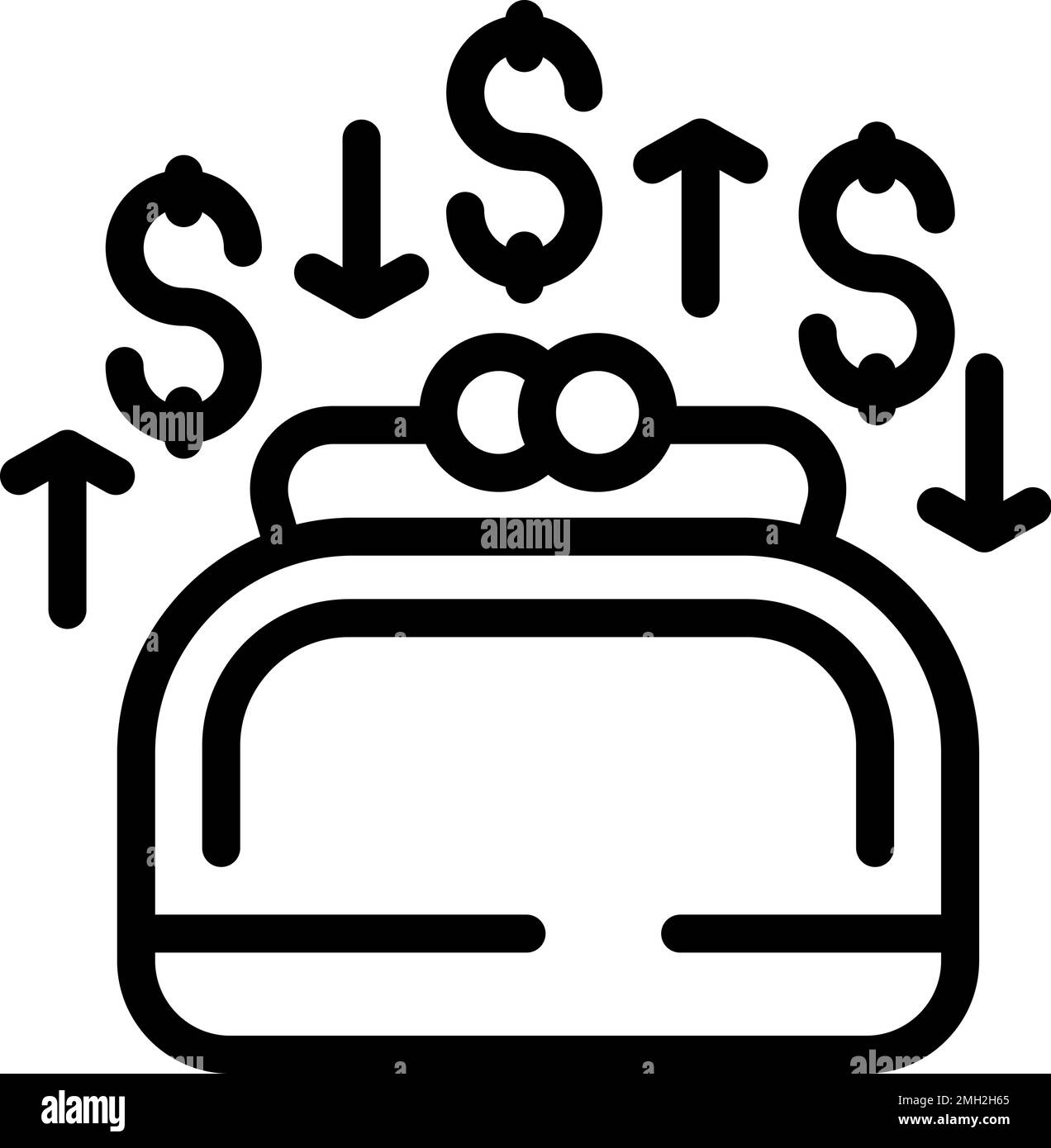 Purchase returns wallet icon outline vector. Box shipment. Product service Stock Vector