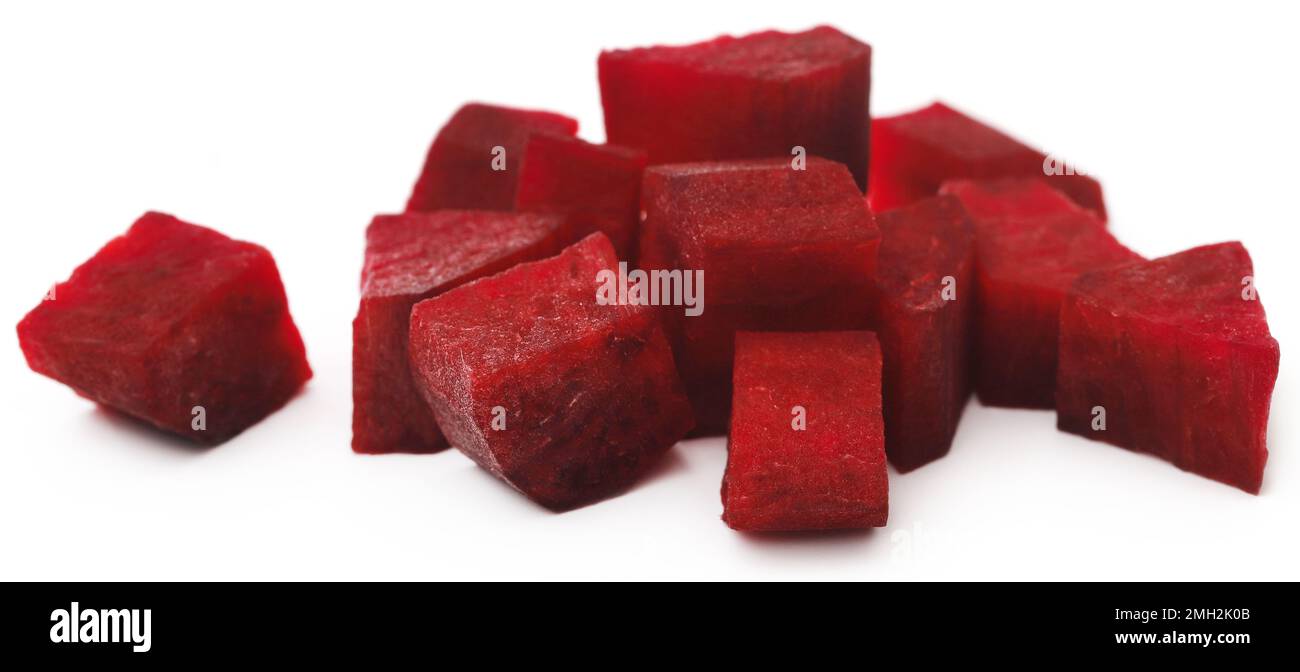Sliced Beetroot over white background Stock Photo