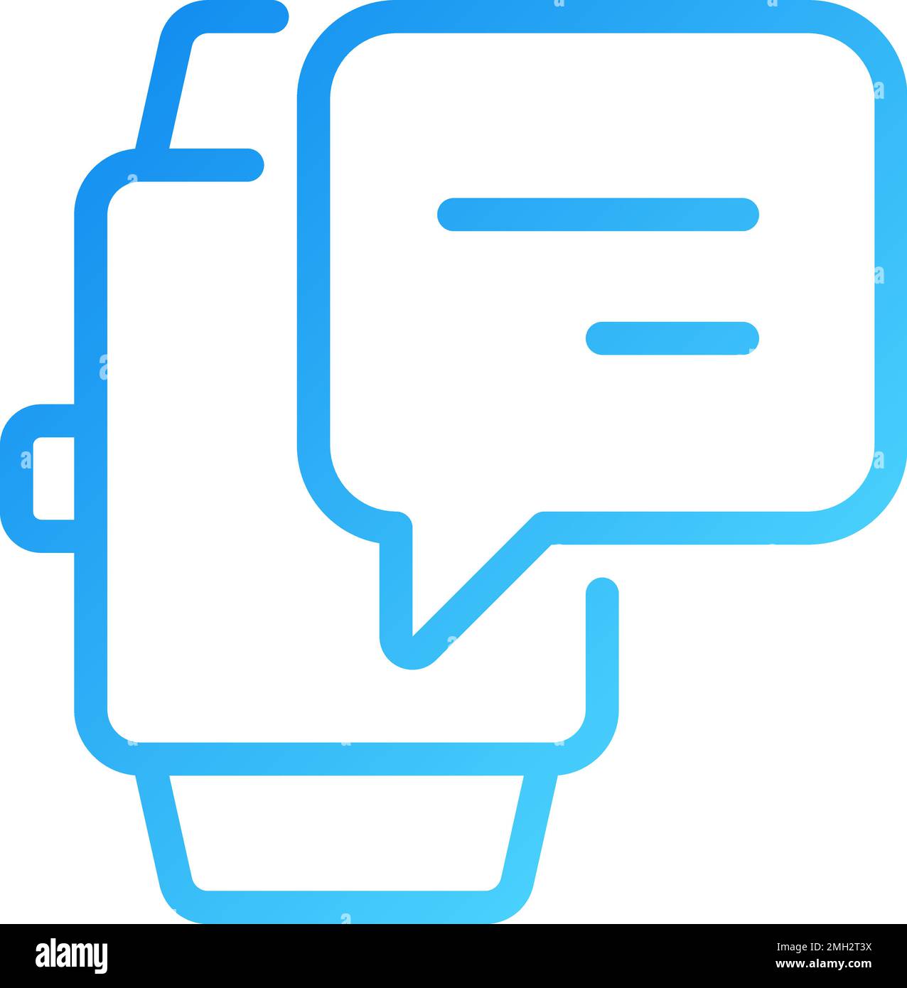 Notification from digital watch pixel perfect gradient linear vector icon Stock Vector