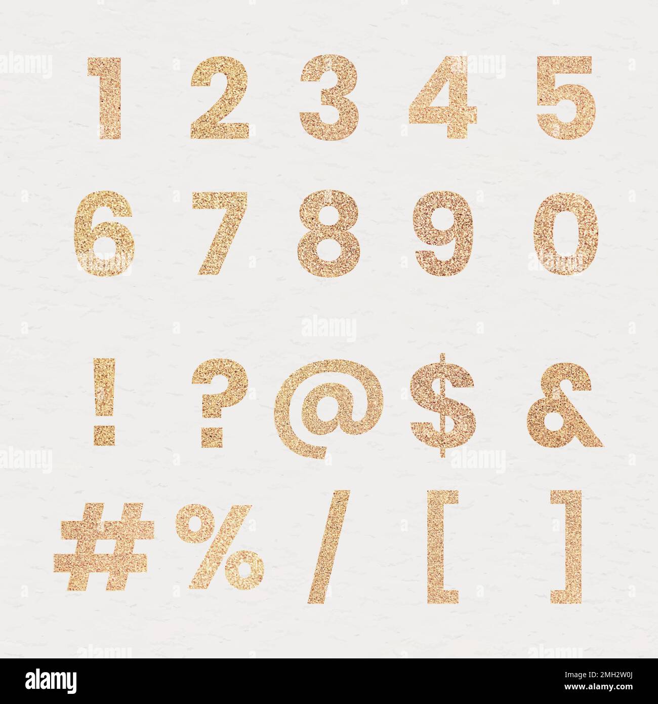 Glitter number and character collection vector Stock Vector