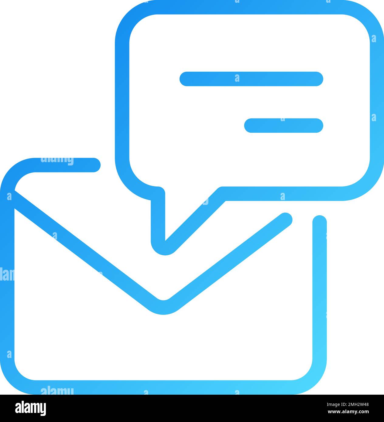Speech bubble with envelope pixel perfect gradient linear vector icon Stock Vector