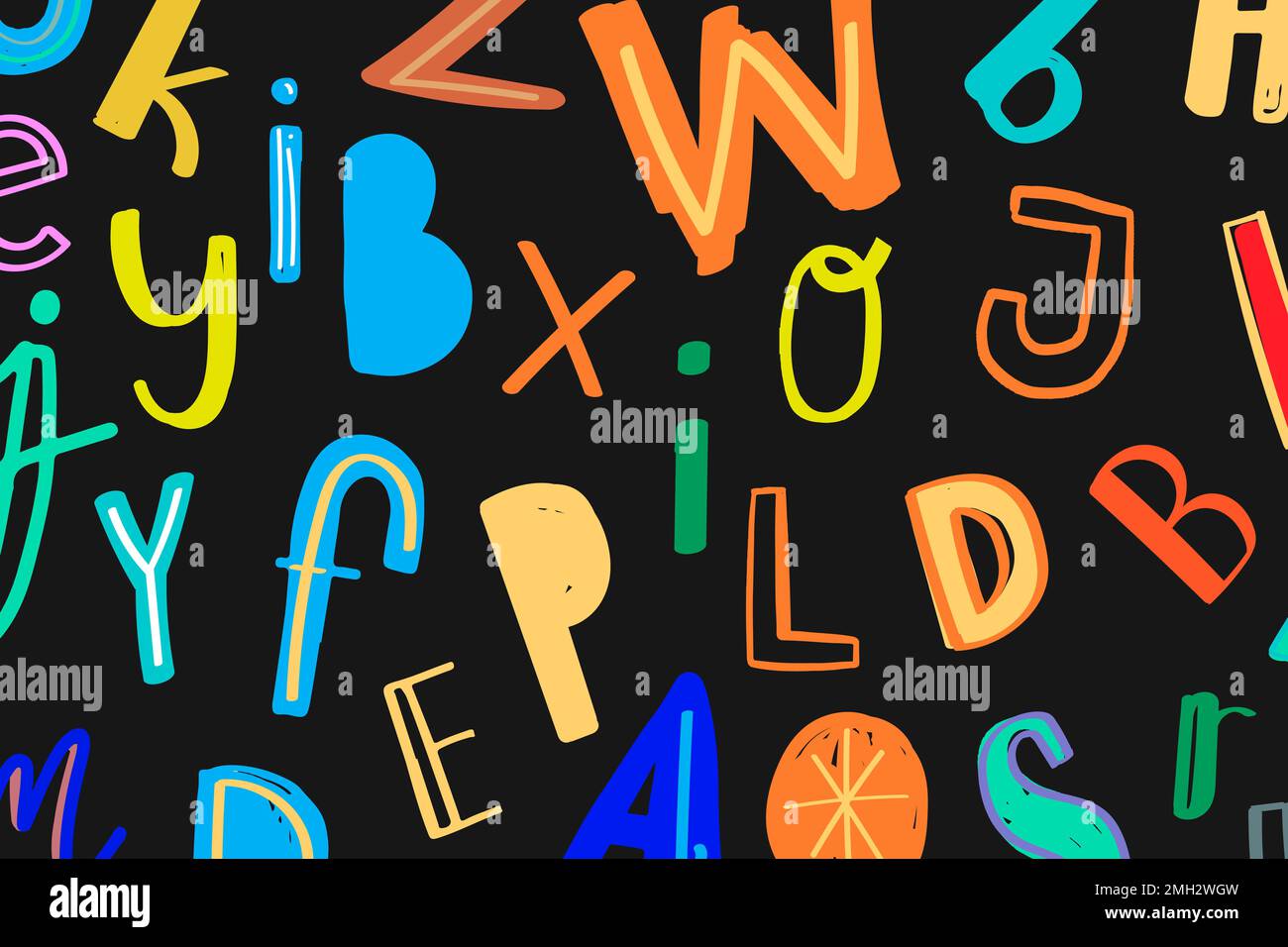 Colorful doodle font patterned background vector Stock Vector Image ...