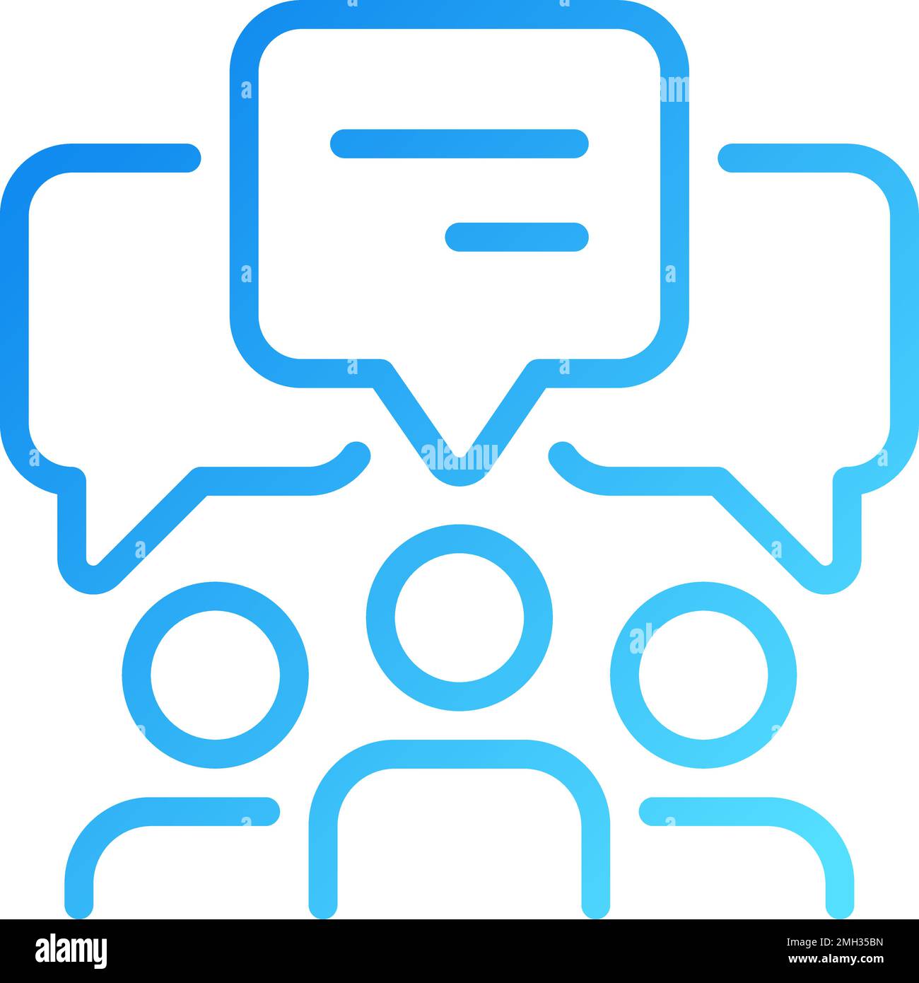 Group discussion pixel perfect gradient linear vector icon Stock Vector