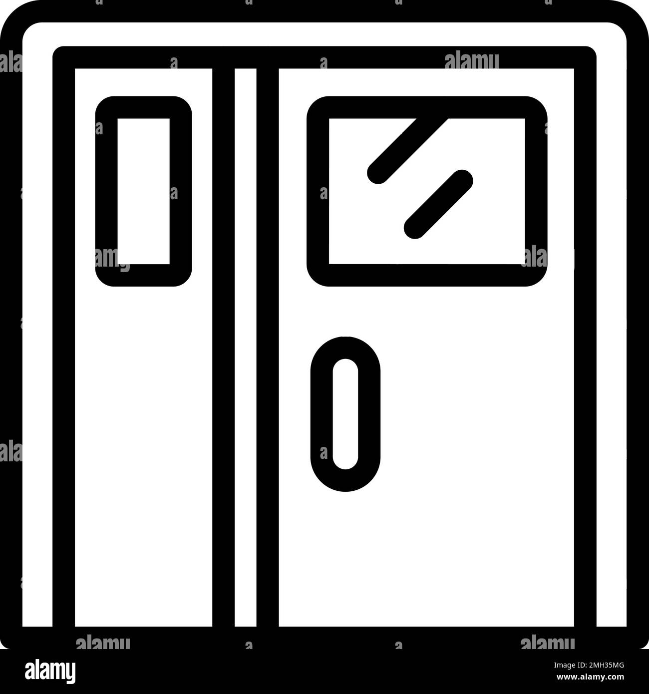 Door icon outline vector. Front home. Wooden design Stock Vector