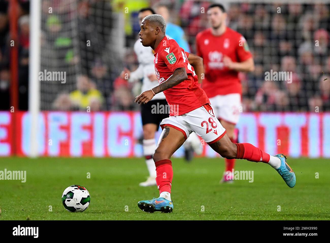 Danilo of Nottingham Forest in action during the Carabao Cup match between Nottingham  Forest and Manchester United at the City Ground, Nottingham on Wednesday  25th January 2023. (Credit: Jon Hobley | MI