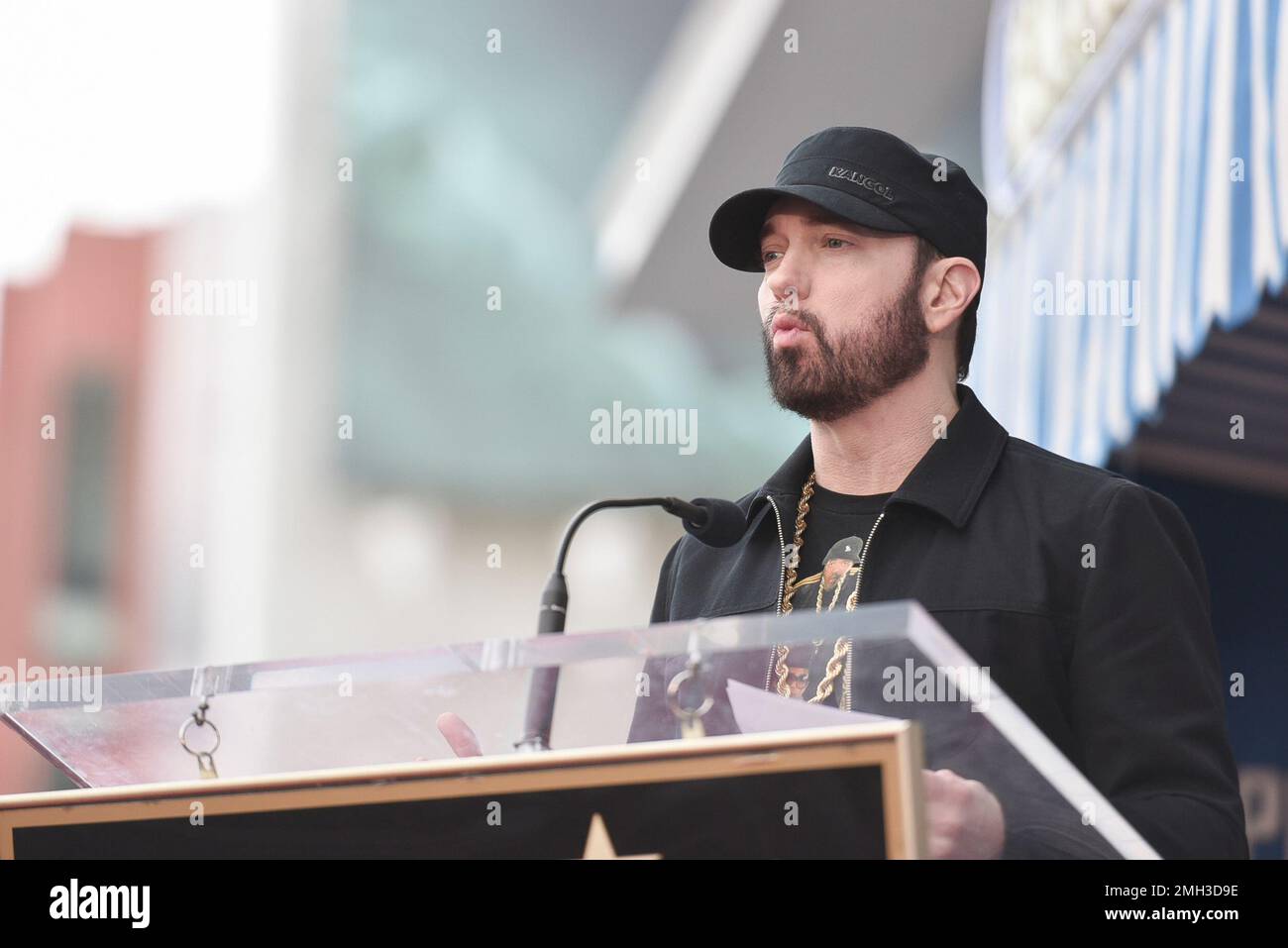 Eminem attends a ceremony honoring Curtis &ldquo;50 cent&rdquo; Jackson Honored